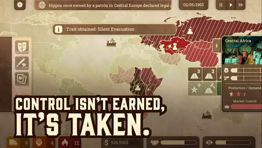 The Chairman gameplay — territory and market control